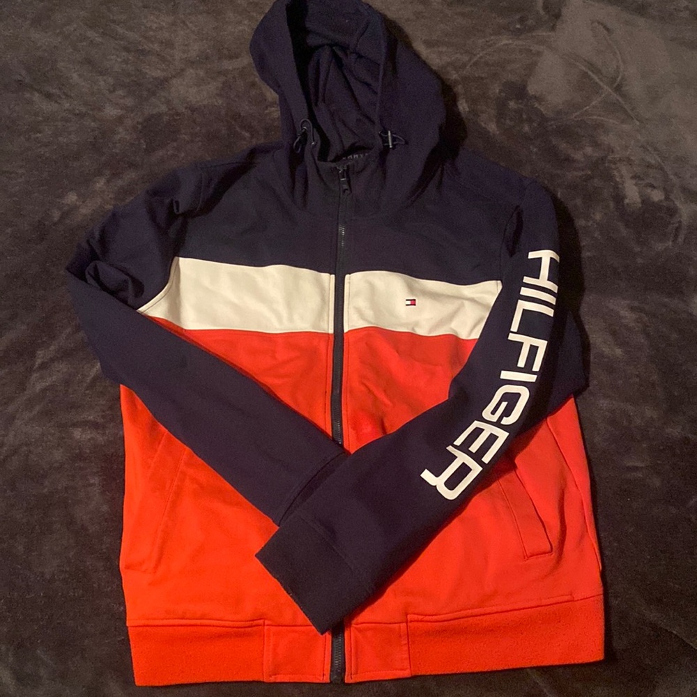 Tommy Hilfiger- Tricolor Zip Up Lightweight Jacket.